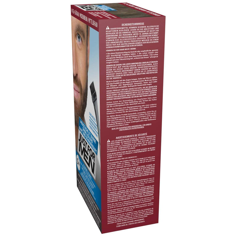 Just For Men Brush in Color Gel Formula Beard And Mustache Medium Brown Medium Brown - NewNest Australia