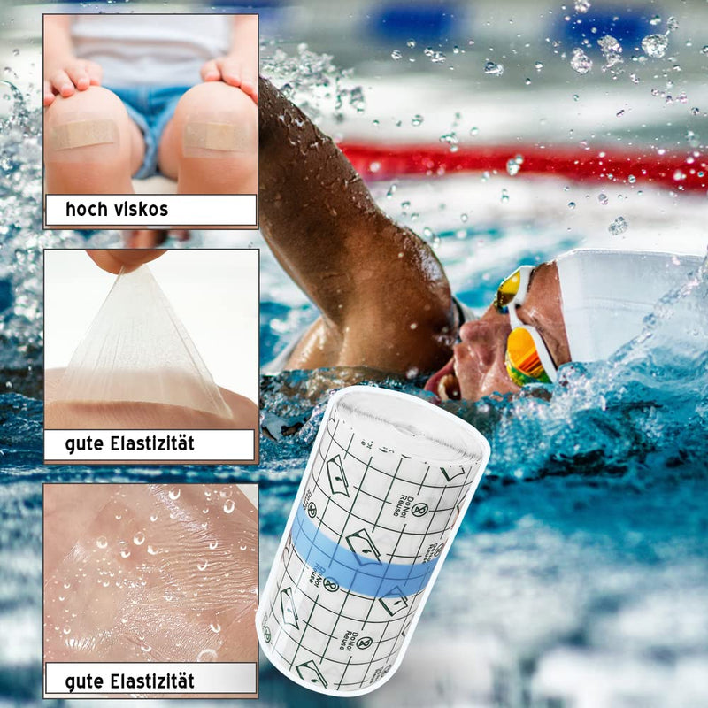 Pack Of 2 Waterproof Transparent Bandage, Waterproof Plaster Transparent Plaster Roll, Elastic Adhesive Bandage, Fixer Plaster Stretch, Skin Healing Protective Bandages For Anti-Allergic Sports - NewNest Australia