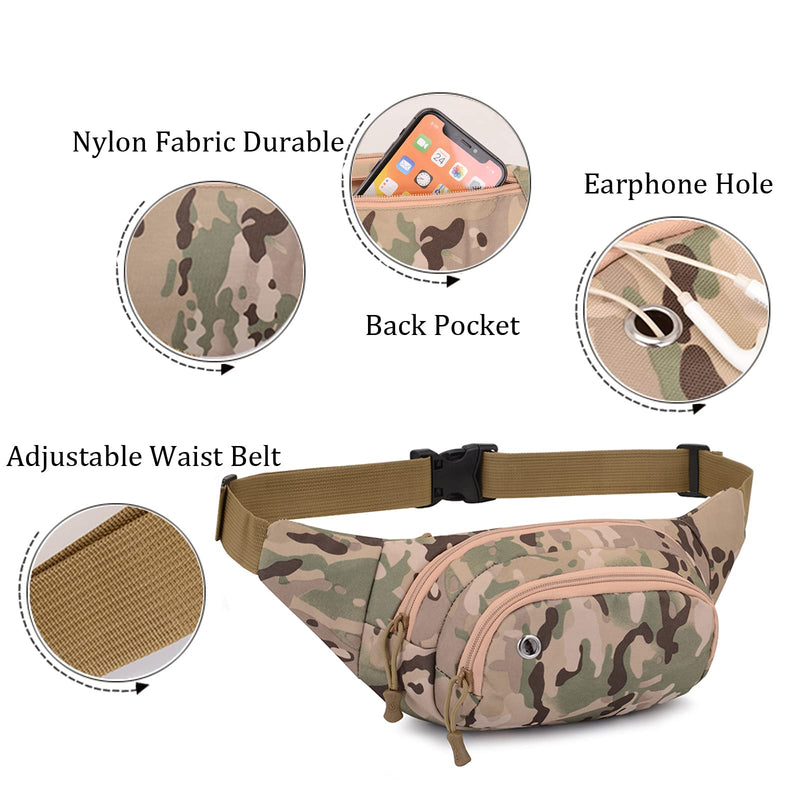 DAITET Fanny Pack for Men&Women, Crossbody Waist Bag with Adjustable Belt, Large Capacity Bum Bag for Traveling Hiking Cycling Workout Casual(Classic Khaki) Classic Khaki Oxford Cloth - NewNest Australia