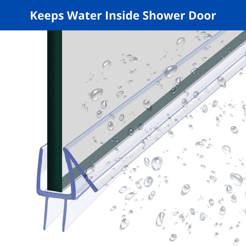 2-Pack Stärke Frameless Shower Door Seal Strip for Bottom or Side - Durable Leak Barrier (3/8" x 39") - NewNest Australia