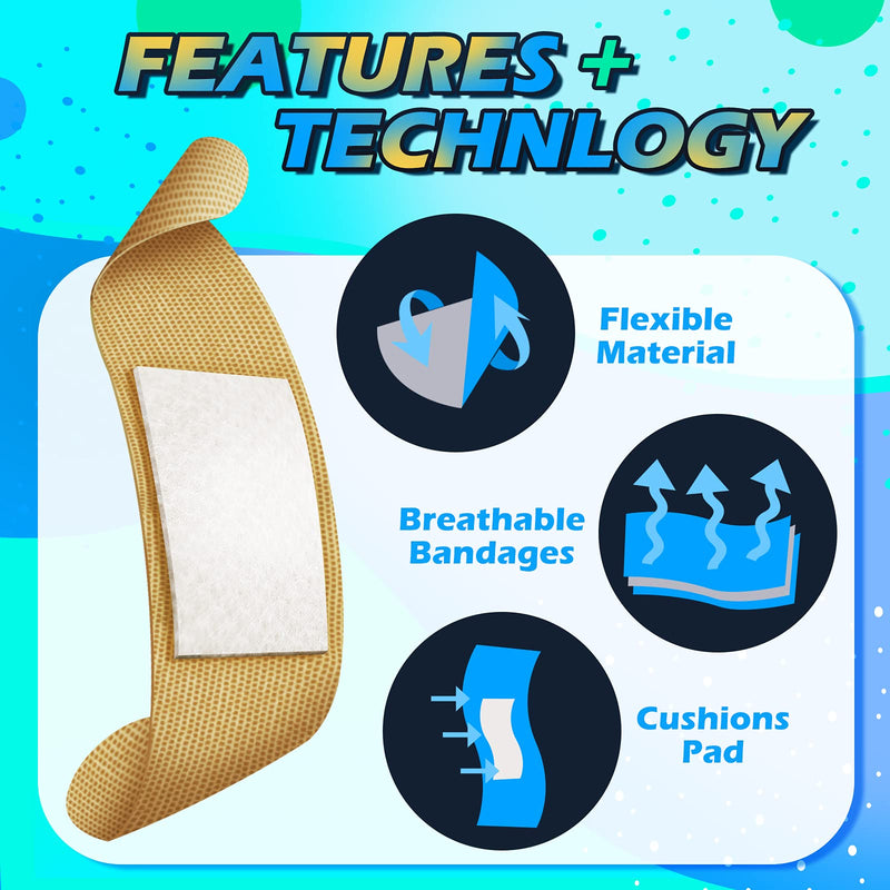100 Pieces 5 Styles Flexible Fabric Adhesive Bandages Adhesive Knuckle Bandages and Fingertip Bandages Prevent Infection for First Aid and Wound Care for Small Cuts Scrapes - NewNest Australia