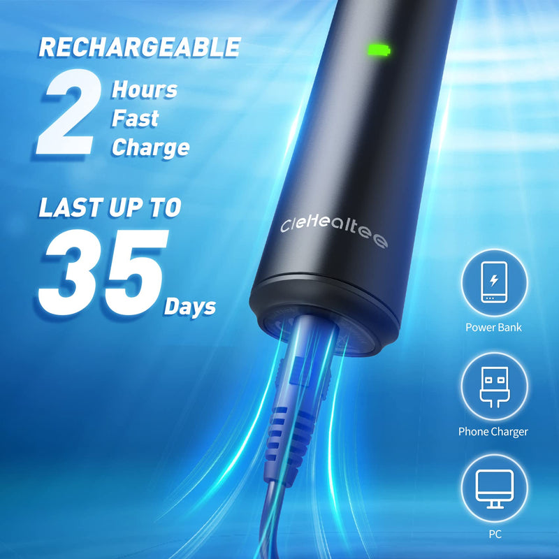 Sonic Electric Toothbrush for Adults, Rechargeable Sonic Toothbrush with Includes 10 Brush Heads, Fast 4 Hr Charge Last 30 Days,with 40000VPM and 3 Modes - Black - NewNest Australia