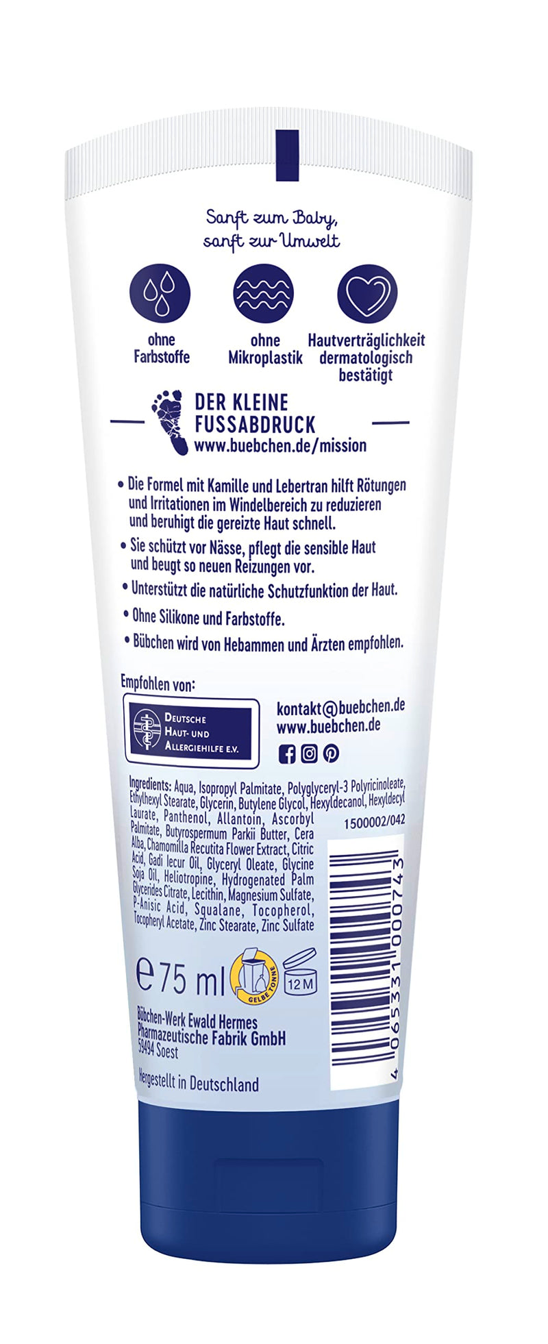 Bübchen Special Wound Protection Cream, 75 ml - nourishing and soothing healing ointment for babies and children, wound cream against reddened skin, without silicones - NewNest Australia