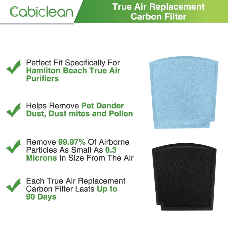 Cabiclean Pack of 6 04234G True Air Replacement Filters Compatible with Hamilton Beach Pet True Air Purifier Odor Eliminators Model 04384, 04532gm, 04530g, 04530gm & 04531gm 6 Pack - NewNest Australia