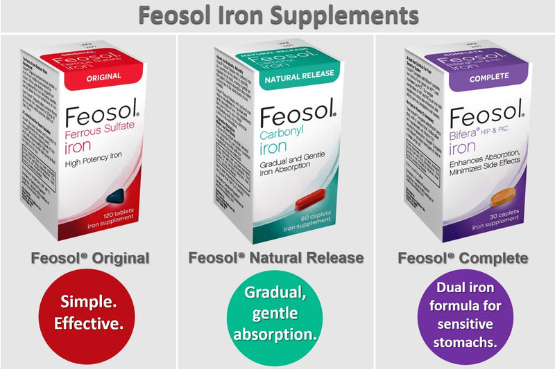 Feosol Complete with Patented Bifera Iron Caplets, 30ct - NewNest Australia