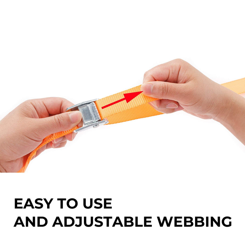 Cartman 1" x 12' Lashing Straps up to 600lbs, 2pk Orange - NewNest Australia