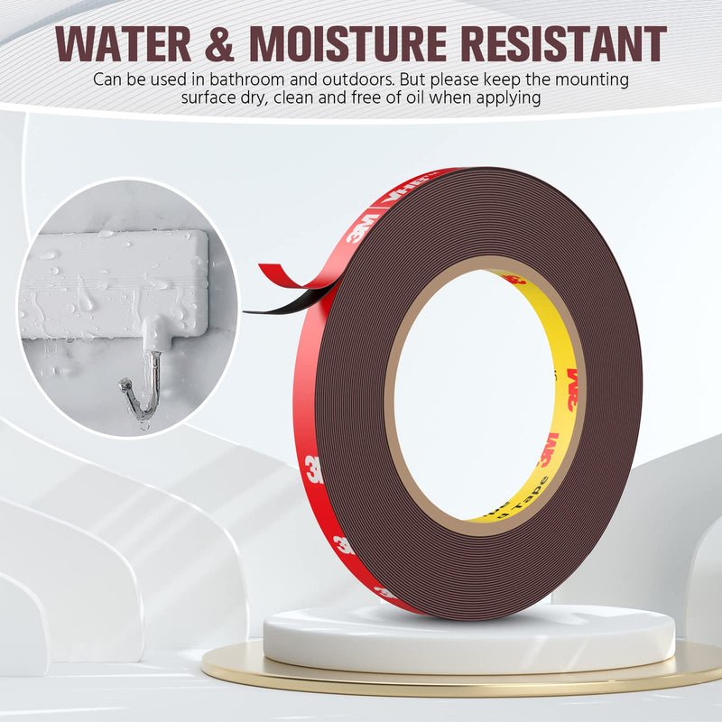Double Sided Tape, Heavy Duty Mounting Tape Waterproof Foam Tape, 33FT Length, 0.39IN Width for LED Strip Lights, Home Decor, Office Decor, Made of 3M VHB Tape - NewNest Australia