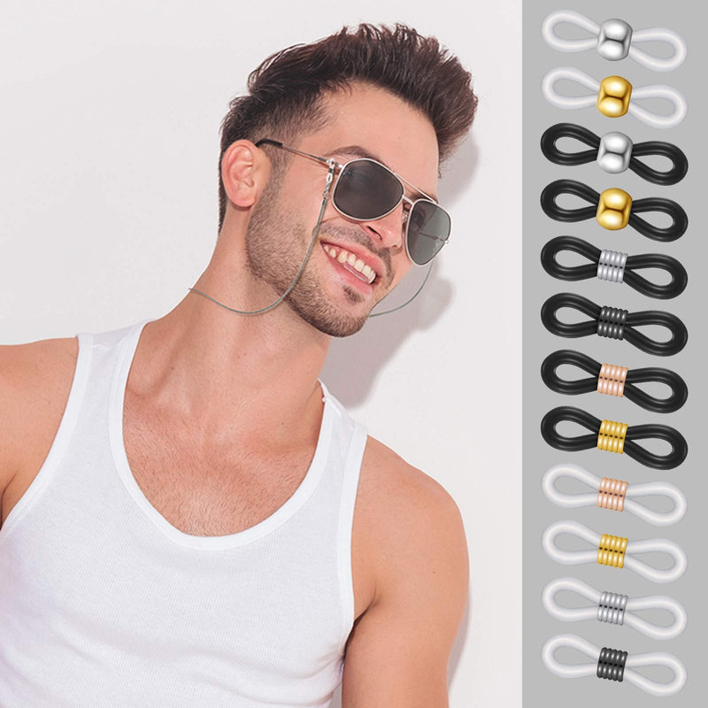 Eyeglass Chain Ends Eyeglass Chain Loop Holder Silicone Eyeglass Connector (144 Pieces) 144 - NewNest Australia