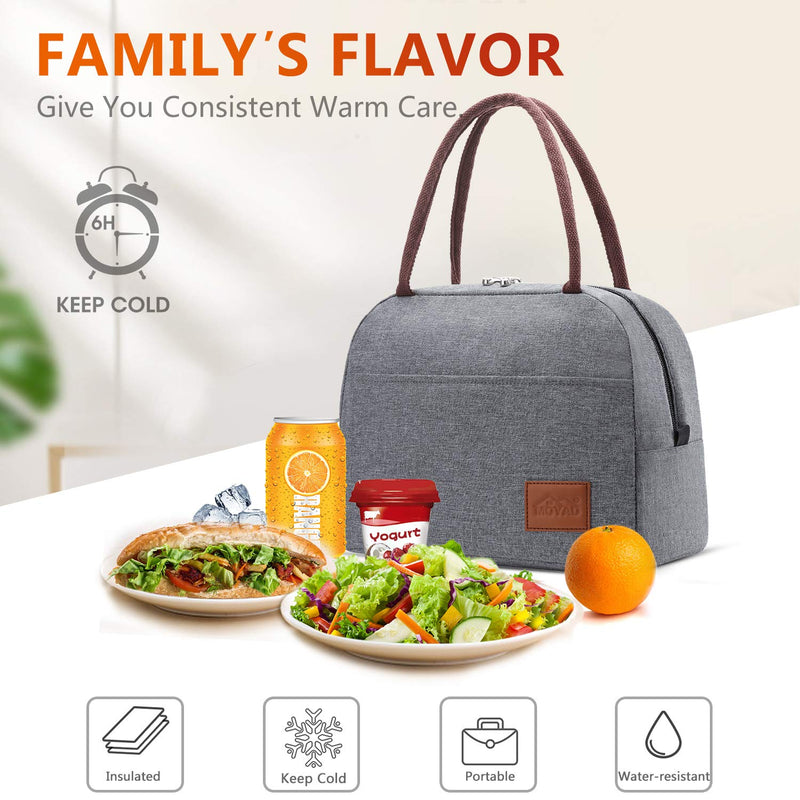 NewNest Australia - Moyad Lunch Bags for Women Lunch Box for Men Insulated Lunch Bag Cooler Tote Bag Thermal Food Container Meal Prep for Office Work Business 10L Gray Gifts for Coworkers 