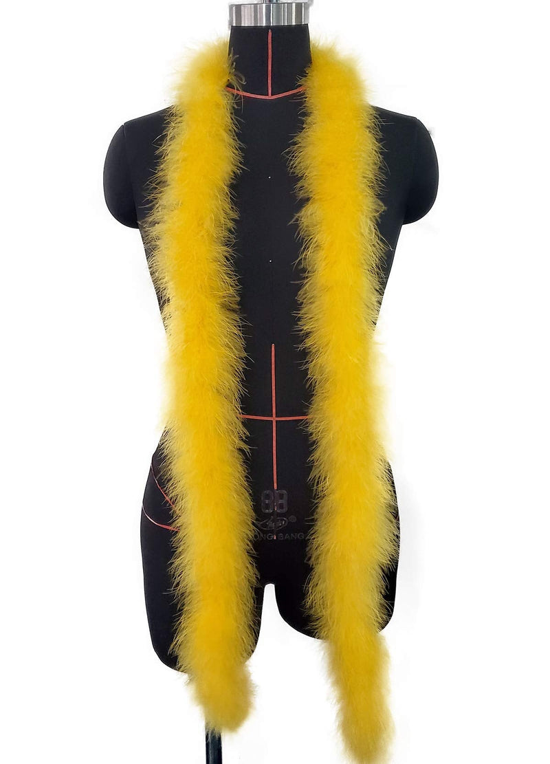 2 Yards 20g Fluffy Marabou Feather Boa for DIY Craft Sewing Trim Home Wedding Party Decoration-Yellow yellow - NewNest Australia