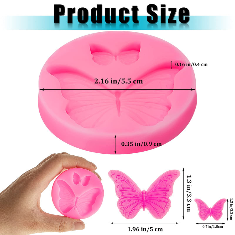 5 Pieces Butterfly Silicone Molds Mini Butterfly Fondant Cake Baking Mold Silicone Butterfly Chocolate Mold Pink Polymer Clay Molds Small Clay Molds, Non-stick DIY Tool for Cake Decor - NewNest Australia