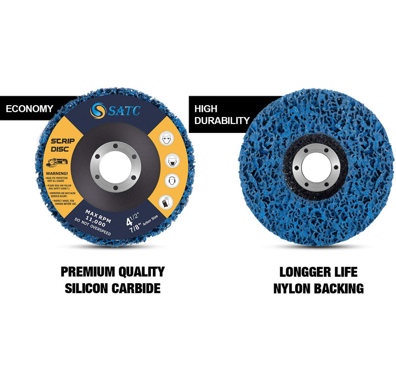 S SATC Strip Discs 5PCS Bule Stripping Wheel 4-1/2" x 7/8" Fit Angle Grinder Clean and Remove Paint Rust and Oxidation - NewNest Australia