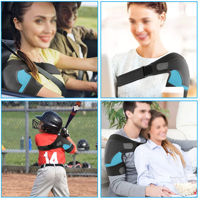 Shoulder Brace Neoprene Shoulder Support Bandage Adjustable Shoulder Support Bandage Shoulder Support Arthritic Shoulder Dislocation Unisex Fits Both Left Or Right Shoulder (Blue) - NewNest Australia