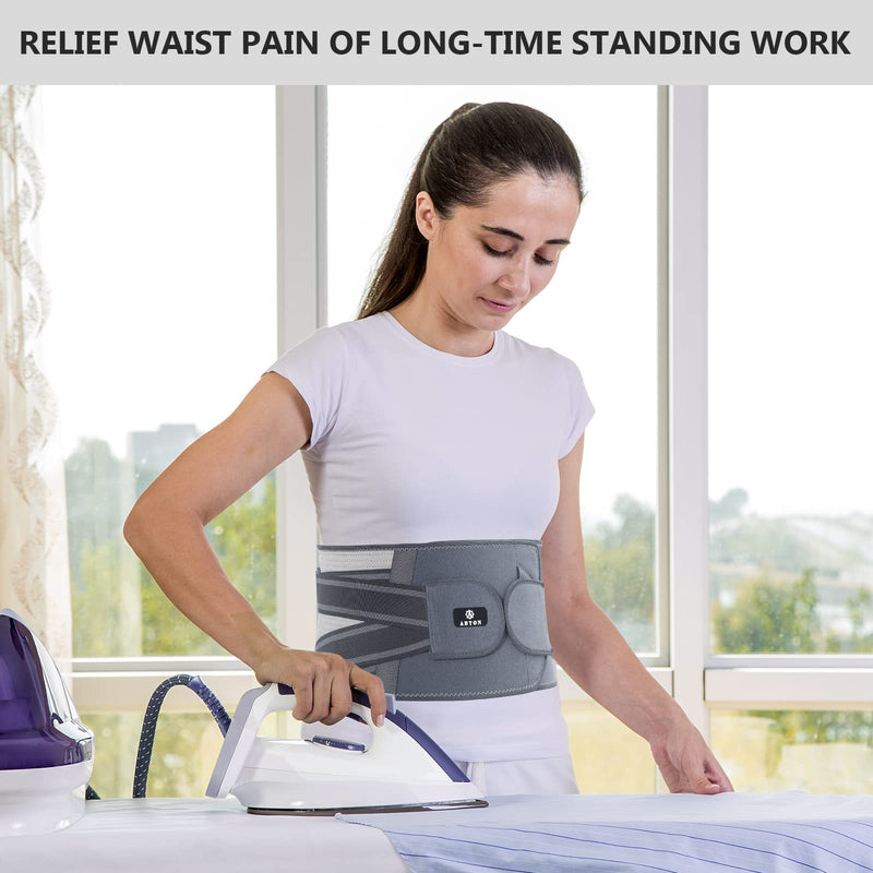 ABYON Back Support Belt for Men and Women, Air Mesh Adjustable and Breathable Lower Back Support Belt for Waist Pain Relief, Work, Sciatica, Scoliosis (Size L: 41.3"-47.2") - NewNest Australia