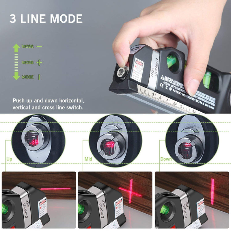 Laser level, Multipurpose Laser Tape Measure Line 8ft+ Tape Measure Ruler Adjusted Standard and Metric Rulers Update Batteries MICMI - NewNest Australia