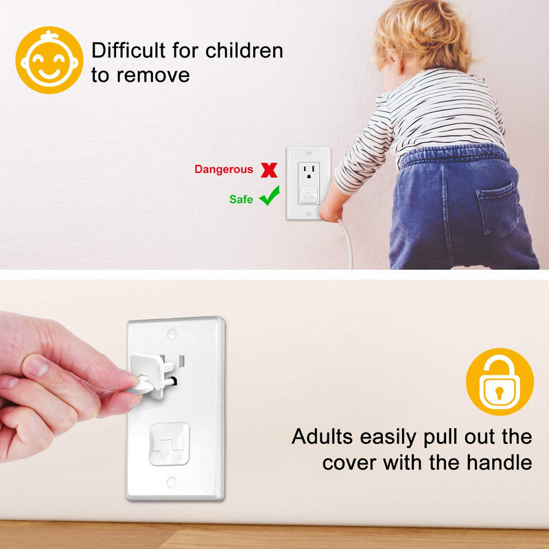 Outlet Covers Baby Proofing with Hidden Pull Handle (40 Pack) Outlet Plug Covers Prevent Electric Shock from The Source Outlet Protector Difficult for Kids to Remove Child Proof Outlet Covers - NewNest Australia