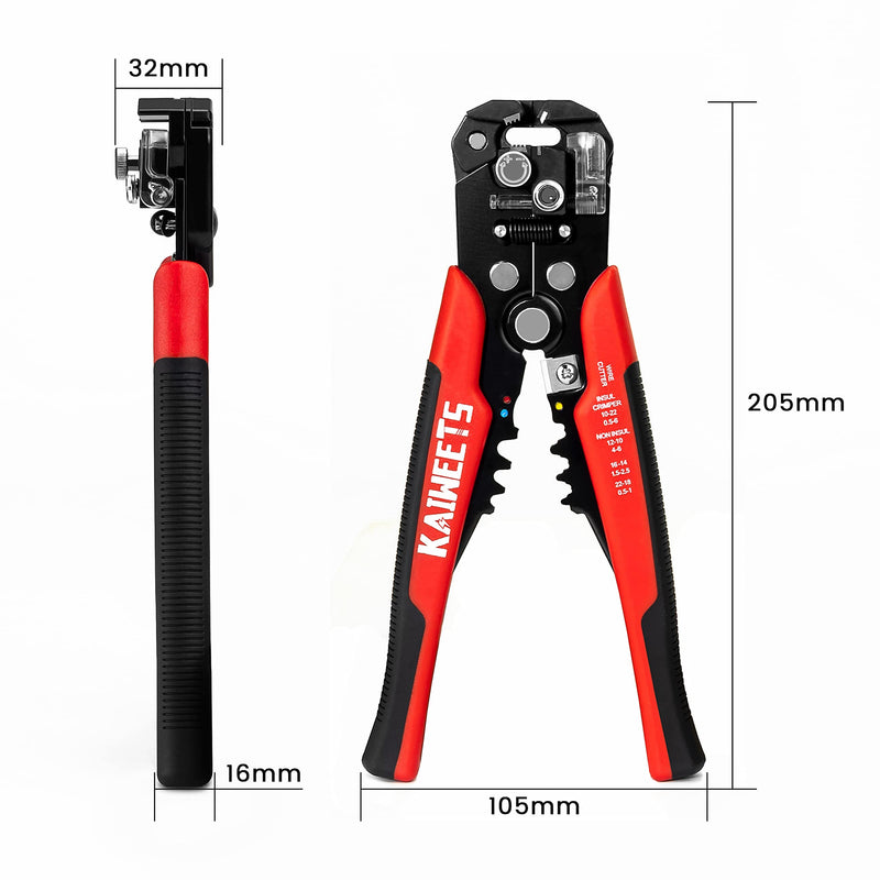 KAIWEETS Self Adjusting Wire Stripper - 3 in 1 Heavy Duty Automatic Wire Stripping Tool | 10-24 AWG Wire Cutter for Electrical Cable Cutting, Crimping Tool - NewNest Australia