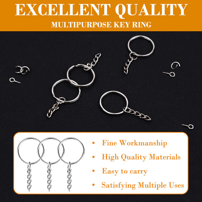 Keychain Rings for Crafts, Flasoo 360Pcs Keychains for Resin Include Key Rings with Chain, Jump Rings, Screw Eye Pins for DIY Keychain Making - NewNest Australia