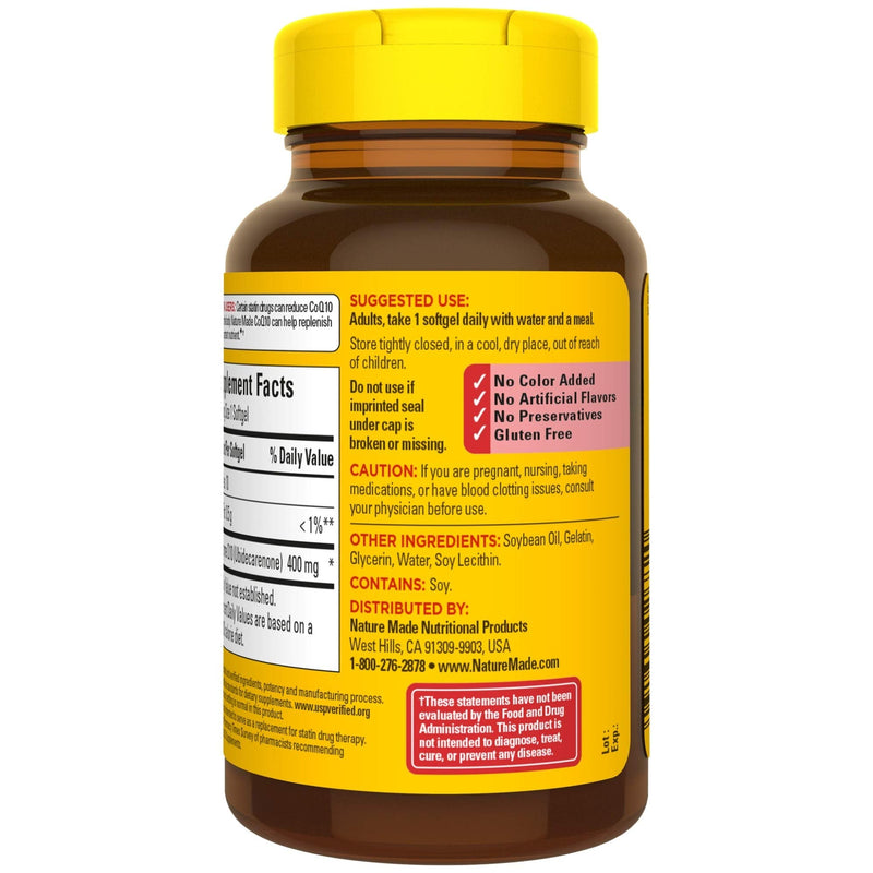 Nature Made CoQ10 400 mg, Dietary Supplement for Heart Health and Cellular Energy Production, 40 Softgels, 40 Day Supply - NewNest Australia