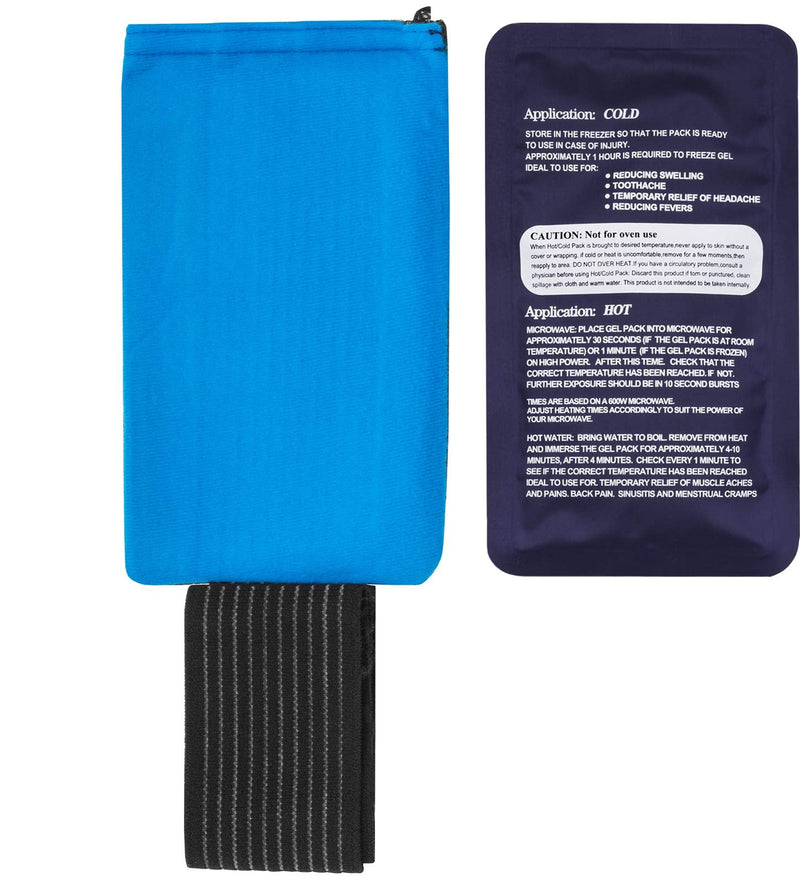 Tanness Reusable Gel Ice Pack for Sports Injury | Hot and Cold Compress Wrap with Adjustable Fleece Pouch | Flexible First Aid Pad for Knee, Ankle, Back Pain Relief Faster Recovery (Single) - NewNest Australia