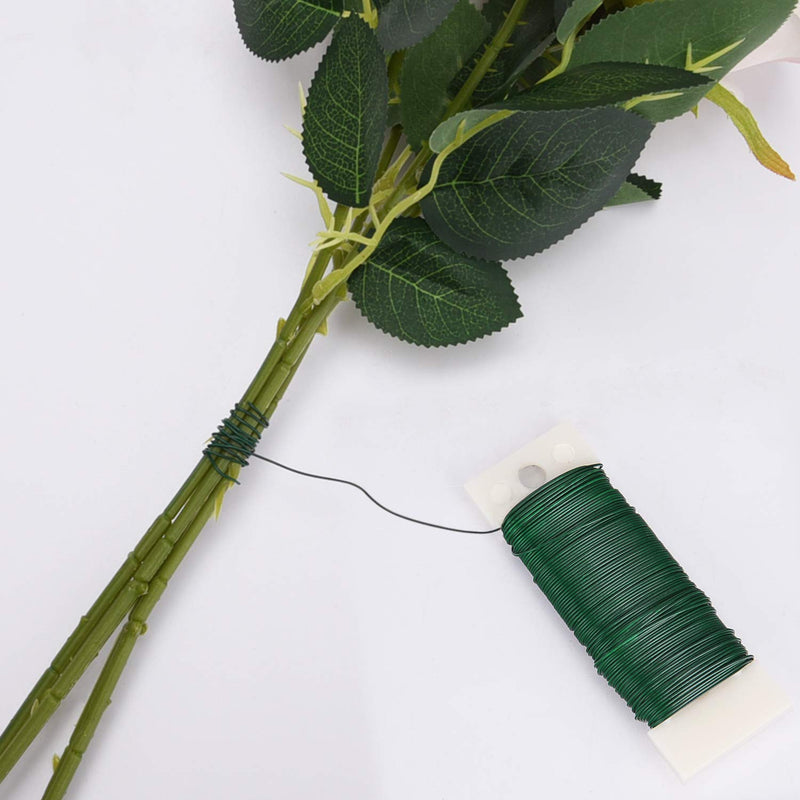 Livder 3 Pack 114 Yards 22 Gauge Green Flexible Paddle Wire for Crafts, Christmas Wreaths Tree, Garland and Floral Flower Arrangements - NewNest Australia