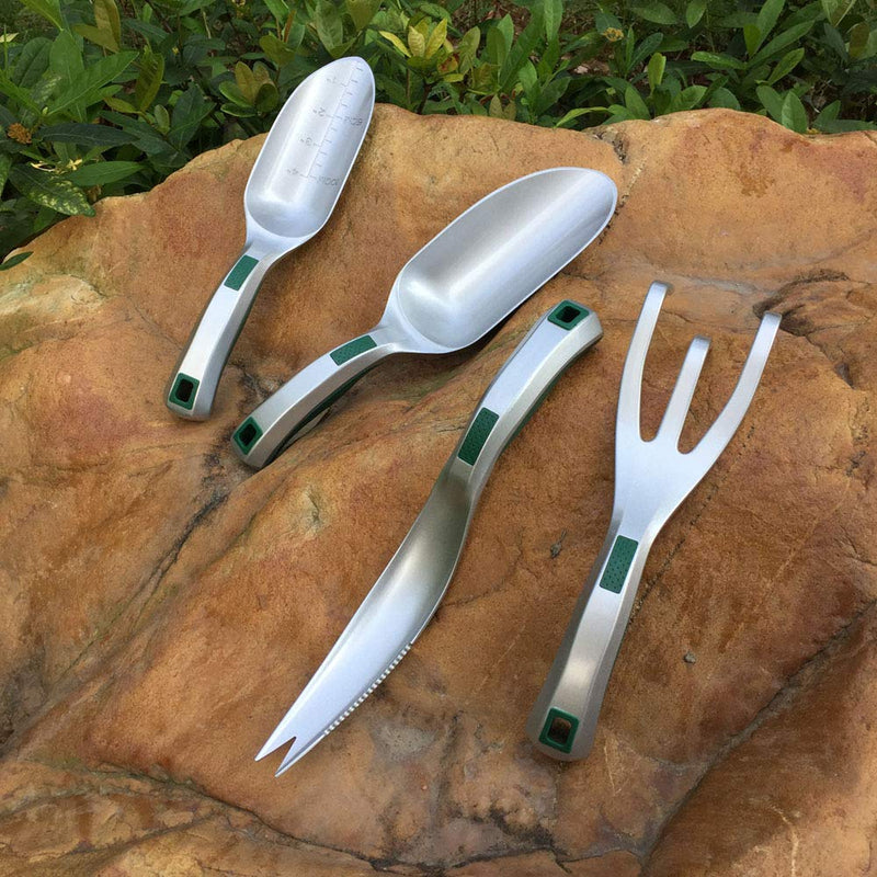 CFCT Bend-Proof Garden Trowel Tools with Sharp Edge, Rust Proof Small Gardening Hand Shovel, One-piece Aluminum Transplanter with Grading Mark, Lightweight Comfortable Ergonomic Handle - NewNest Australia