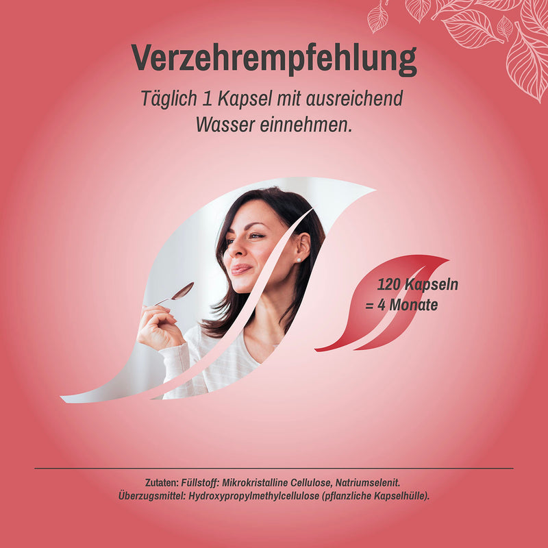 Selenium high dose - Selenium 200µg - 120 capsules 4 month supply - Selenium - Vegan Made in Germany without additives - Rhein Nutrition - NewNest Australia