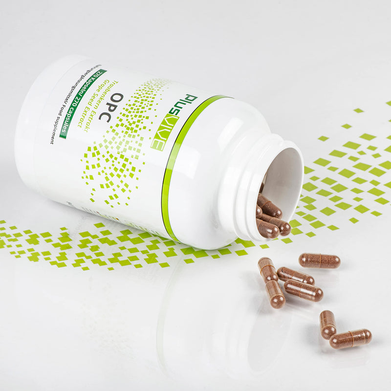 Plusvive OPC grape seed extract 270 capsules - high dose with 400 mg extract per capsule - from French grapes - laboratory tested and vegan single - NewNest Australia