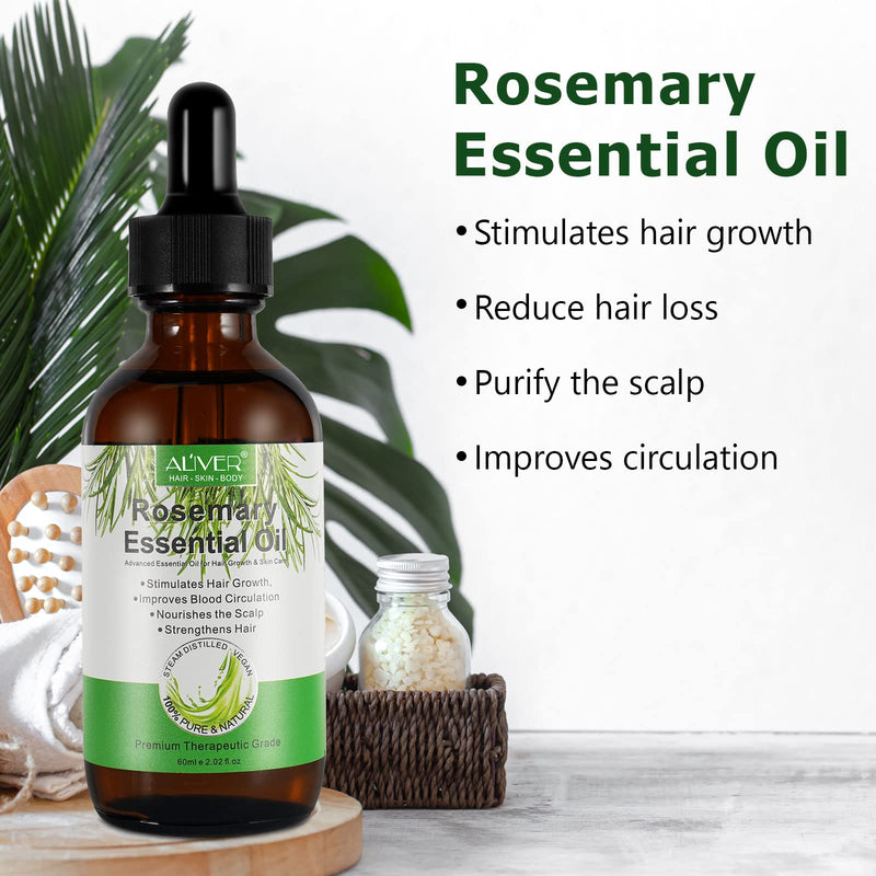 Rosemary Oil Hair Growth, Rosemary Oil Essential Oil For Growth Of Eyebrows And Eyelashes, Stimulates Hair Growth, Strengthens Hair, Nourishes The Scalp, For Women And Men, 60 Ml - NewNest Australia
