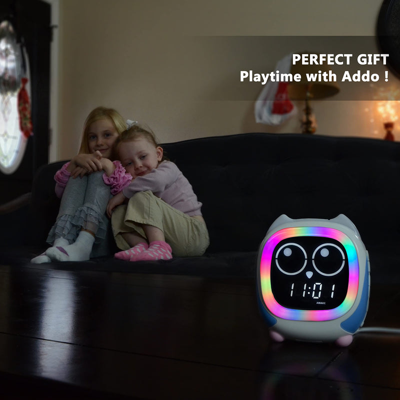 Addo Cks912 Children'S Alarm Clock, Light Alarm Clock, Sunrise/Sunset Simulation Bedside Lamp, Grow Children'S Clock Trainer, White Noise Sleep Sounds Alarm Clock Owl Itoma - NewNest Australia