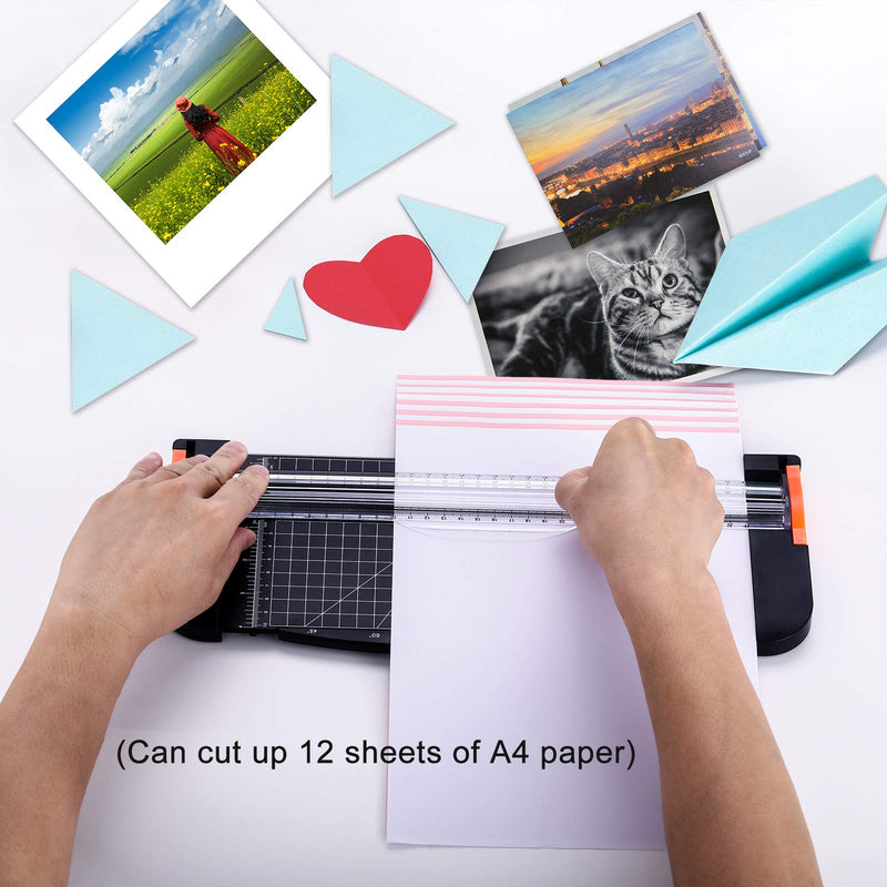 ArtAt A4 Paper Cutter Guillotine:12 Inch Straight Cutting Paper Trimmer Scrapbooking Tool with Automatic Security Blades for Cut Craft Paper Card Coupon Vinyl Label and Photo Side Ruler Guillotine - NewNest Australia