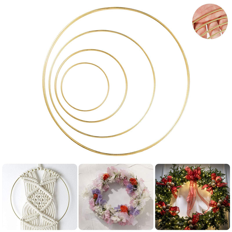 8 Pack Large Metal Floral Hoop Wreath Macrame Gold Hoop Rings(6 Inch8 Inch10 Inch 12 Inch) for Making Wedding Wreath Decor and DIY Dream Catcher Wall Hanging Crafts-Gold - NewNest Australia