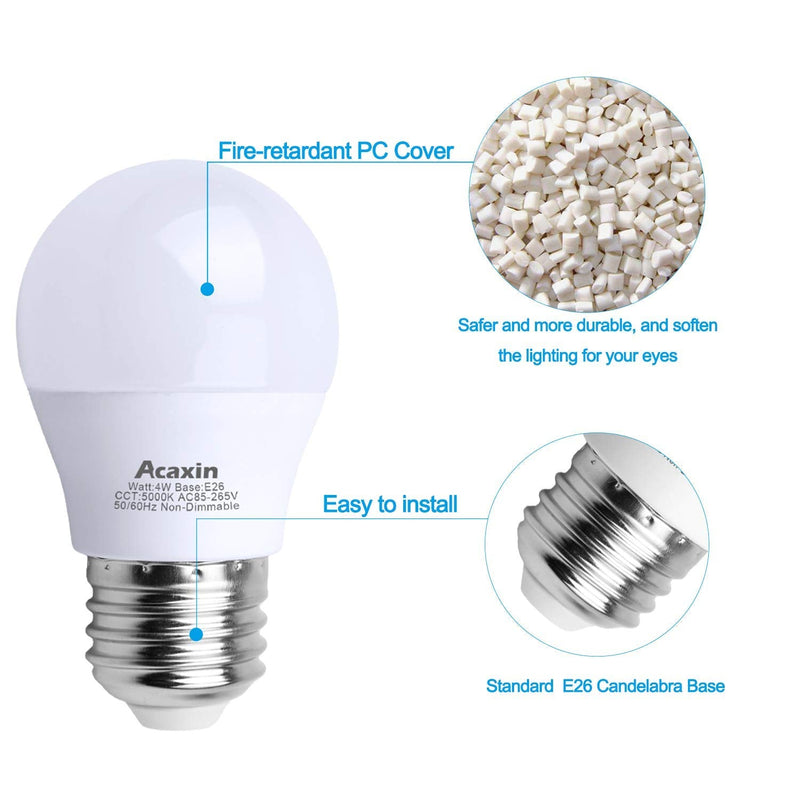 LED Refrigerator Light Bulb 4W 40Watt Equivalent, Acaxin Waterproof Frigidaire Freezer LED Light Bulb IP54, 120V E26 Daylight White 5000K 400 Lumen, Energy Saving A15 Appliance Fridge Bulbs, 2 Pack - NewNest Australia