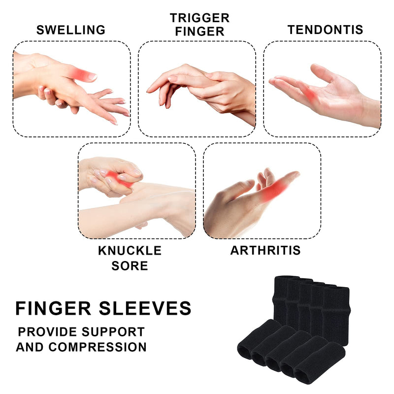 ASTER 10 Finger Splint Trigger Finger Splint Protectors Thumb Braces Support Elastic Finger Splint Compression Protector Braces for Relieving Pain Arthritis Aids - NewNest Australia
