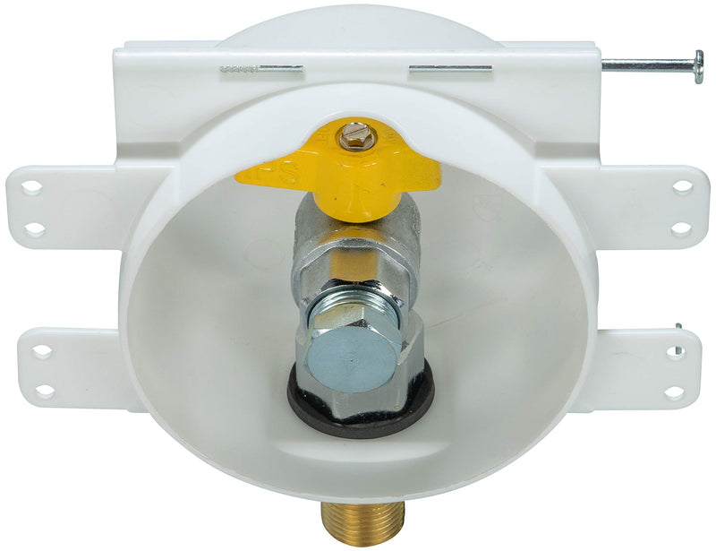 Water-Tite 88106 Mini Round Gas Outlet Box - 1/2-Inch Valve for Iron Pipe, White Plastic - NewNest Australia