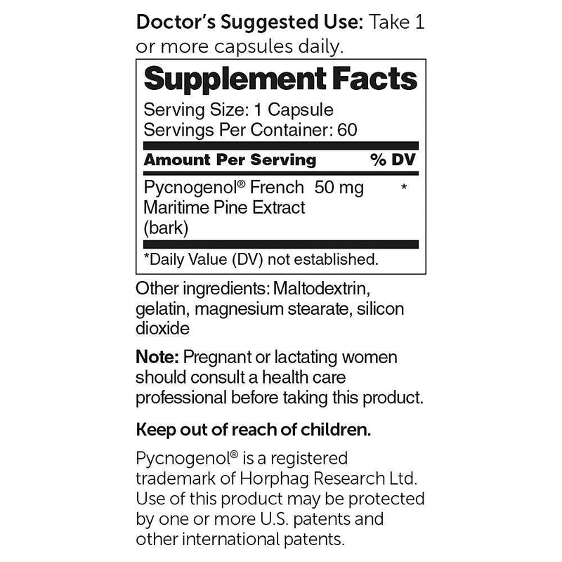 Dr. Whitaker's Clinical Grade Pycnogenol, 60 Capsules (30-Day Supply) - NewNest Australia