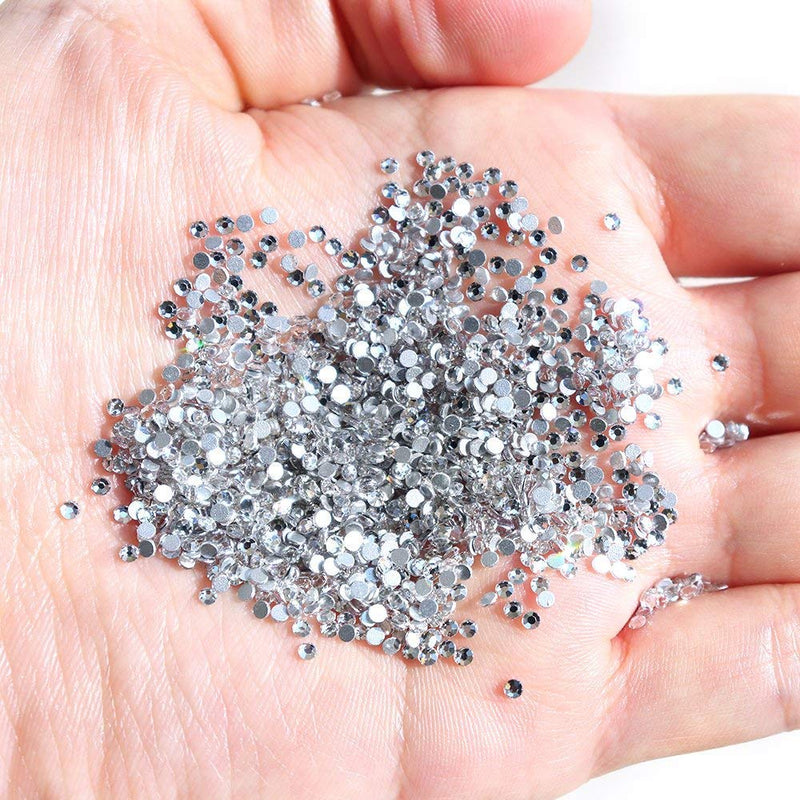 Onwon 1440 Pieces SS3 / 1.4mm Clear Crystal Flat Back Brilliant Round Rhinestones Glass Stones Glitter Gems Transparent Faux Diamond (Clear) - NewNest Australia