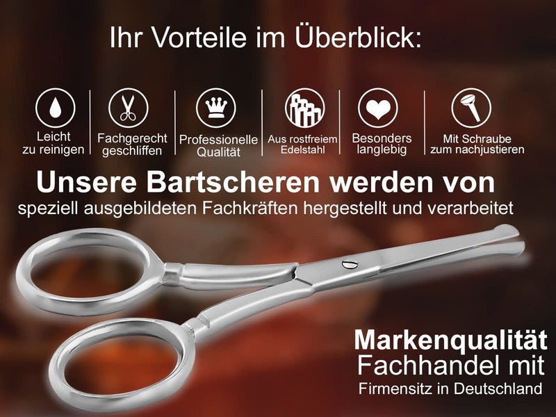 Rounded beard scissors, hair scissors, mustache scissors - 9 cm - stainless steel - straight cutting surface - NewNest Australia
