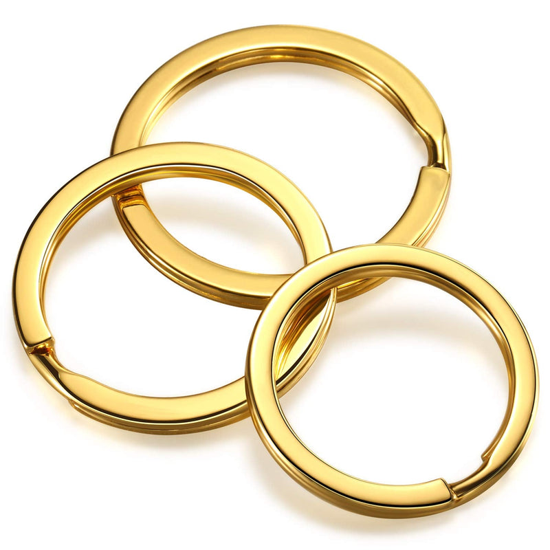 Round Flat Key Chain Rings Metal Split Ring for Home Car Keys Organization, 30 Pieces (Gold, 1 Inch, 1.1 Inch and 1.2 Inch) Gold - NewNest Australia