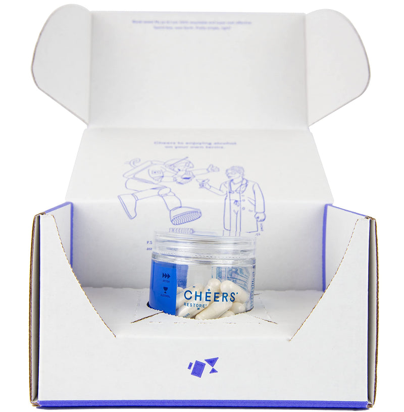 Cheers Restore Dihydromyricetin (DHM) Supplement - Reduces GABAa Rebound, Supports The Liver, Increases Acetaldehyde Metabolism. Feel Great After Drinking. (12 Doses) 1 - NewNest Australia