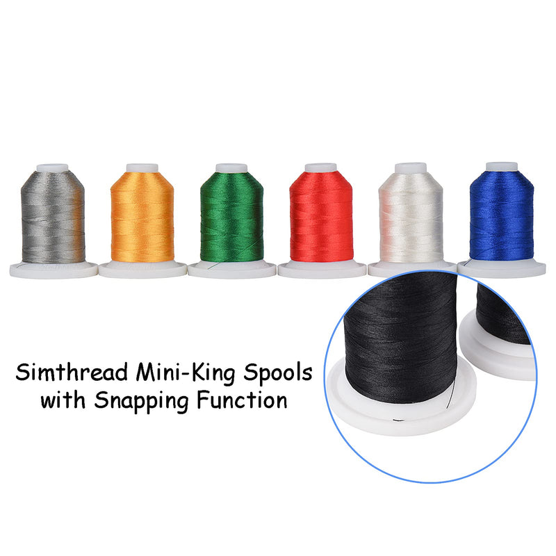 Simthread Embroidery Thread with Storage Box - 12 Options - 800 Yards/Spools, 9 Regular Colors for Embroidery and Sewing Machine Basic Colors - NewNest Australia