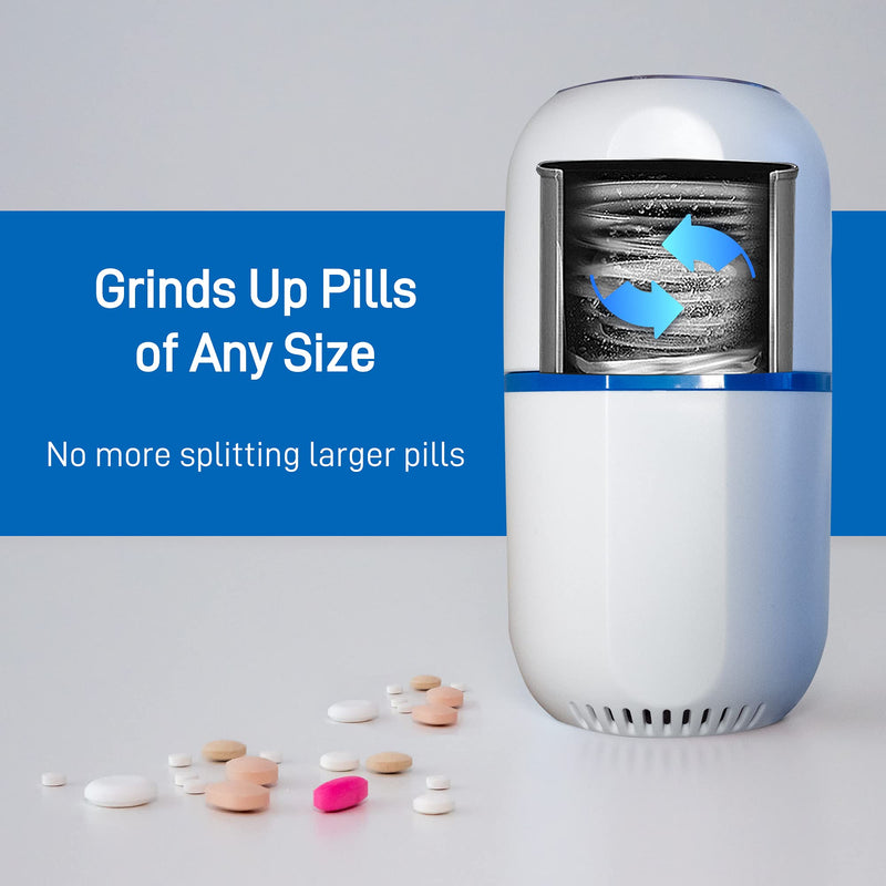 Electric Pill Crusher Grinder - Fine Powder Electronic Pulverizer for Small and Large Medication and Vitamin Tablets - Comes with Stainless Steel Blades to Crush Multiple Pills by Pill Mill - NewNest Australia