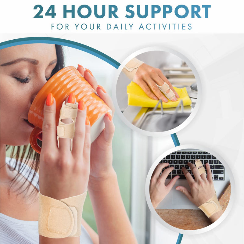 Actesso Enhanced Broken Finger Splint - Support for Trigger, Mallet, Arthritis, RSI (Repetitive Strain Injury), Small Middle Index Ring (One Size, Beige) One Size - NewNest Australia