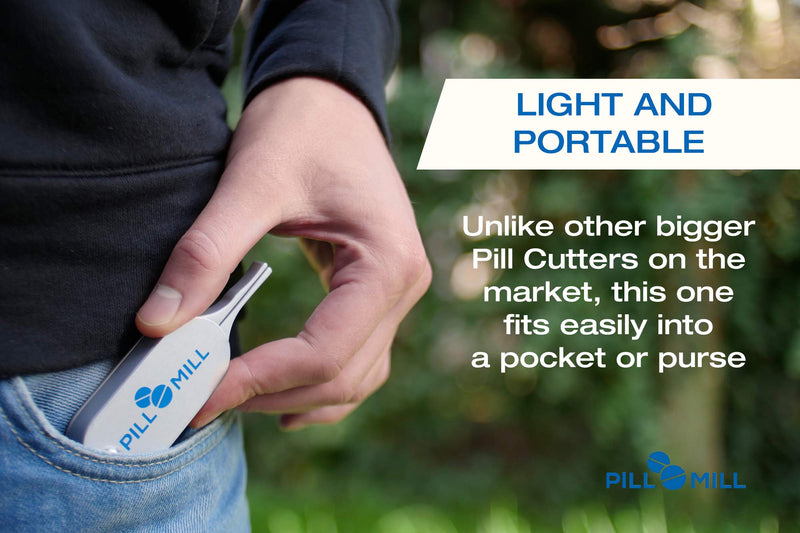 Pill Cutter Splitter by Pill Mill - Metal Blades That Will Never Dull - Grip Handle Helps to Cut Small or Large Pills with Ease - Light and Durable Tablet Divider - Perfect Medicine Slicer for Travel - NewNest Australia