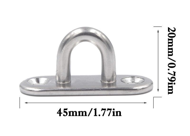 NewNest Australia - FGen 10 Pieces Stainless Steel Eye Board Ocean 5Th Oval Buckle Fixed Plate Seat Rope Pull Ring Oval Door Buckle 