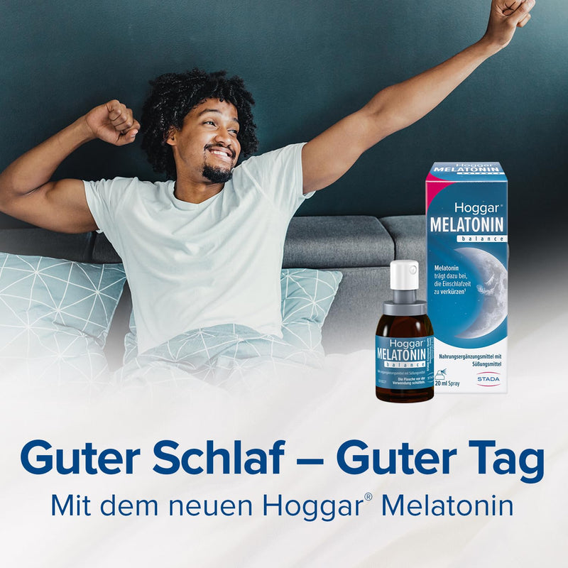 Hoggar MELATONIN balance - sleep spray - dietary supplement with melatonin to shorten the time it takes to fall asleep and for jet lag - with vitamin B6-20 ml spray - NewNest Australia
