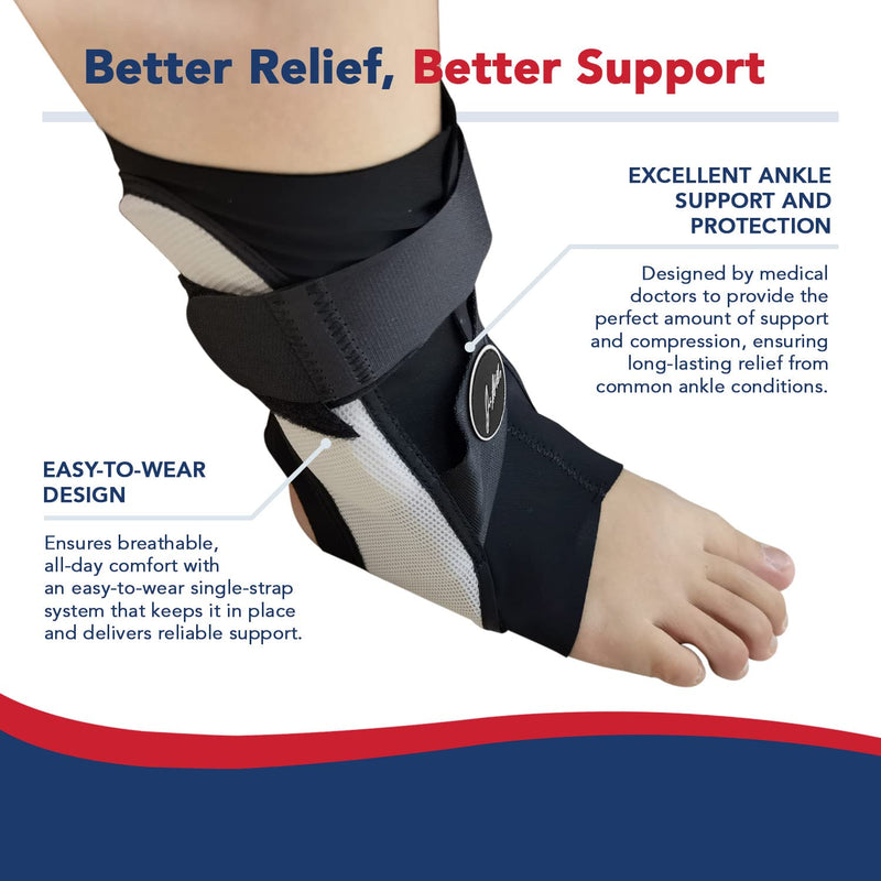 Doctor Developed Ankle Brace for Sprained Ankle, Support Stabilizer Splint for Injured Foot – Foot Brace/ Achilles & Peroneal Tendonitis – Ankle Brace For Women / Men (Small, Single, Right) S - NewNest Australia