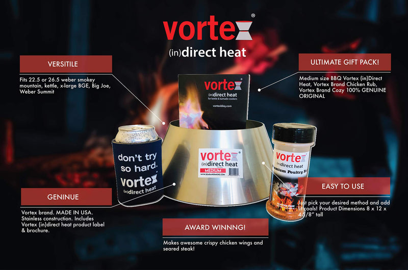 NewNest Australia - Genuine Medium BBQ Vortex GIFT PACK for wsm Kettle 22 26.75 Big Green Egg kamado - 3 PC 