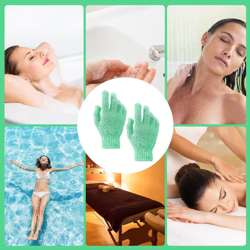 Sibba Peeling Gloves Exfoliating Gloves Massage Gloves Peeling Glove for Body Bath or Shower, Sauna Glove, Shower Sponge, Body Scrubbing Massage Reusable Scrubbing (Green) - NewNest Australia