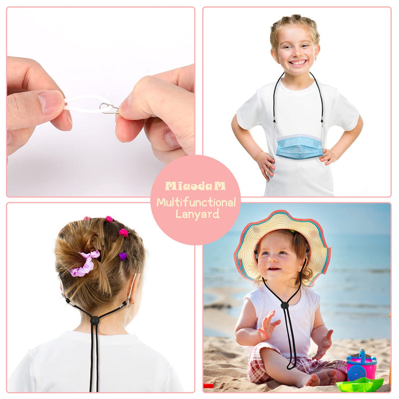 MIAODAM Face Mask Lanyard for Kids, Mask Holder Mask Lanyard with Clips, Ear Saver for Kids (5pcs Black) 5 B-lan-black - NewNest Australia